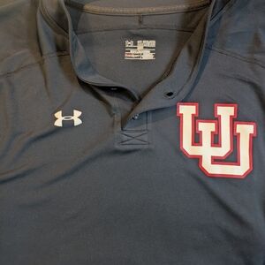 Under Armour Black Baseball style jersey with Red and White Accents